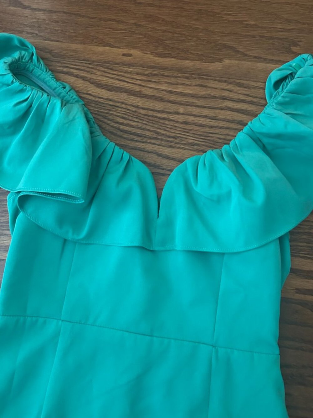 DO+BE Teal Ruffle-Shoulder Mini Dress - Picture 7 of 13